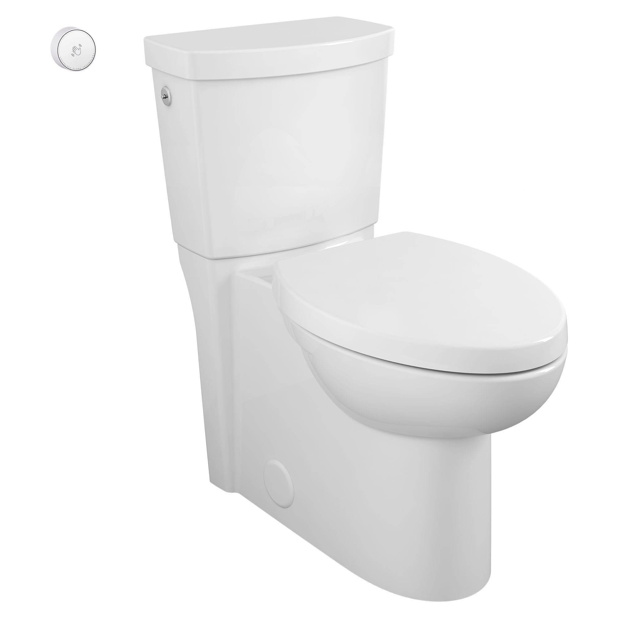Studio Touchless Skirted Two Piece 128 gpf 48 Lpf Chair Height Elongated Toilet with Seat WHITE